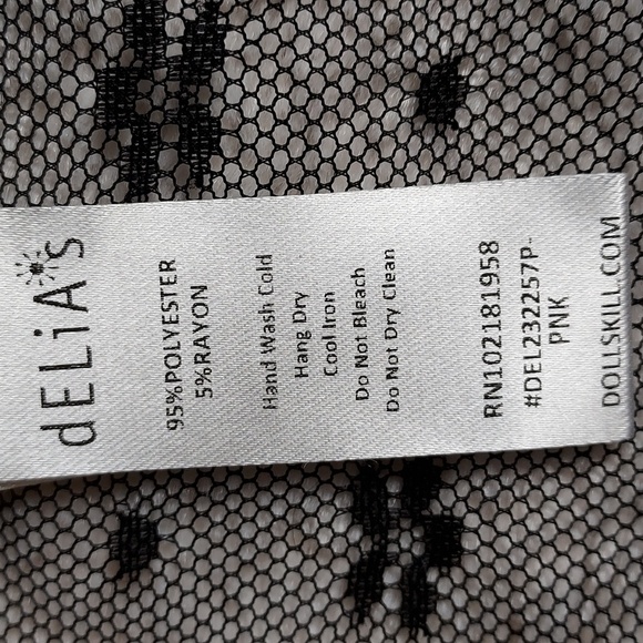 Dolls Kill dELiA*s NWT Pink & Black Floral Lace Patchwork Long Sleeve Top 3X - Picture 8 of 8